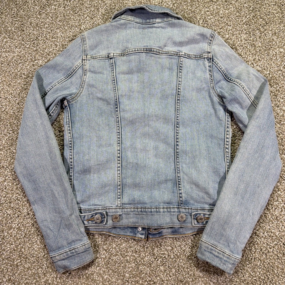 Women's Levi Trucker Jacket Size XS Mid Wash Classic Stretch - Picture 9 of 9